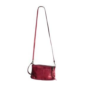 Hobo The Original Cranberry Leather Adjustable Crossbody Bag 9x5x2.75